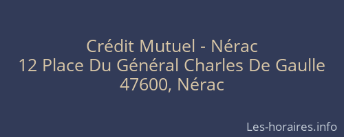Crédit Mutuel - Nérac