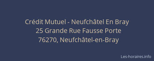 Crédit Mutuel - Neufchâtel En Bray