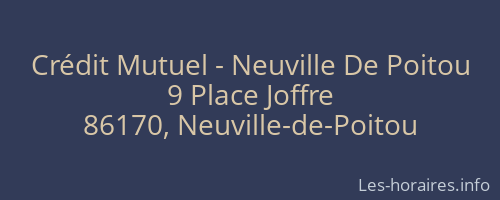 Crédit Mutuel - Neuville De Poitou