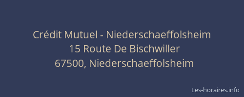 Crédit Mutuel - Niederschaeffolsheim