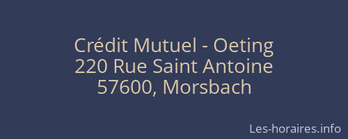 Crédit Mutuel - Oeting