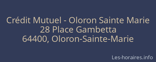 Crédit Mutuel - Oloron Sainte Marie
