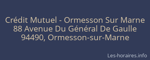 Crédit Mutuel - Ormesson Sur Marne