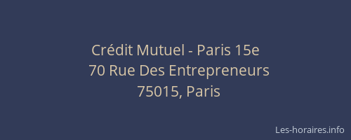 Crédit Mutuel - Paris 15e