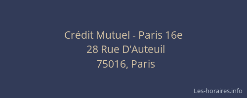 Crédit Mutuel - Paris 16e
