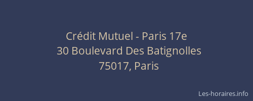 Crédit Mutuel - Paris 17e