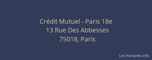 Crédit Mutuel - Paris 18e