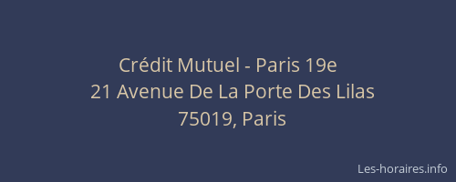 Crédit Mutuel - Paris 19e