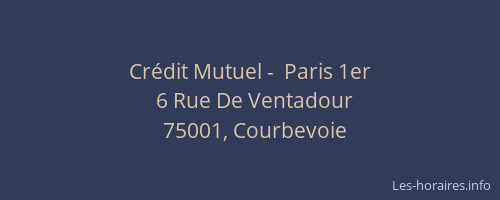 Crédit Mutuel -  Paris 1er