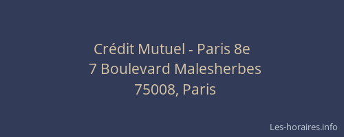 Crédit Mutuel - Paris 8e