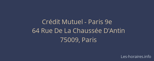 Crédit Mutuel - Paris 9e