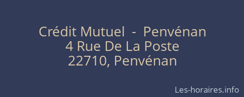 Crédit Mutuel  -  Penvénan