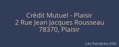 Crédit Mutuel - Plaisir