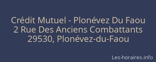 Crédit Mutuel - Plonévez Du Faou