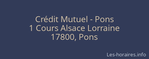 Crédit Mutuel - Pons