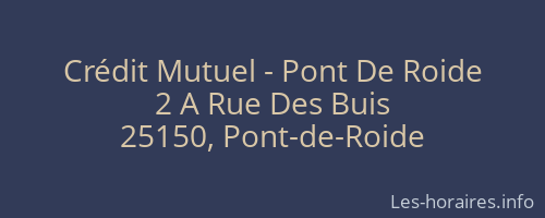 Crédit Mutuel - Pont De Roide