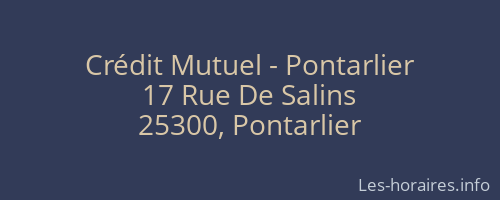 Crédit Mutuel - Pontarlier
