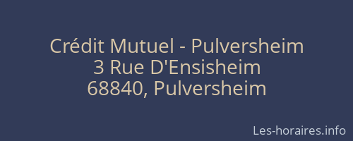 Crédit Mutuel - Pulversheim