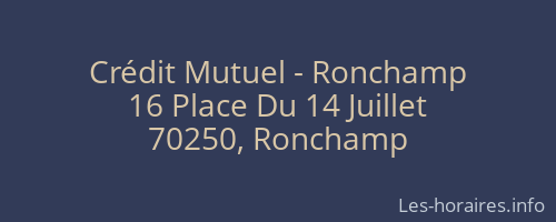 Crédit Mutuel - Ronchamp