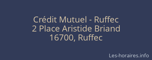 Crédit Mutuel - Ruffec