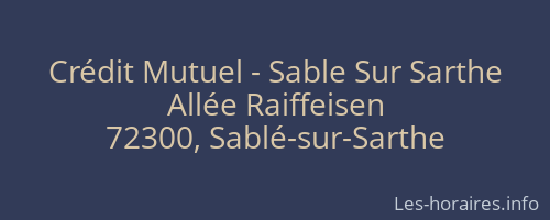 Crédit Mutuel - Sable Sur Sarthe