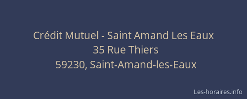 Crédit Mutuel - Saint Amand Les Eaux