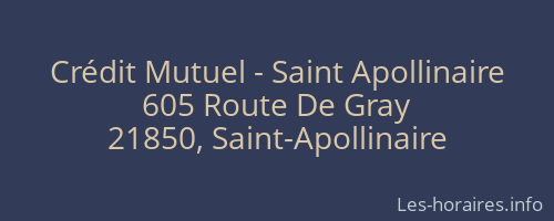 Crédit Mutuel - Saint Apollinaire