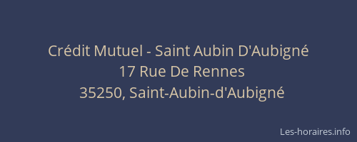 Crédit Mutuel - Saint Aubin D'Aubigné