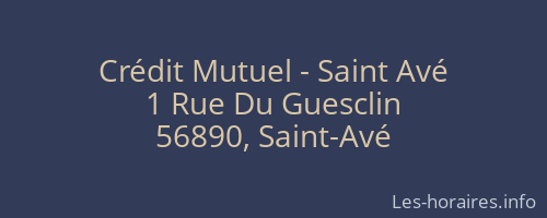 Crédit Mutuel - Saint Avé