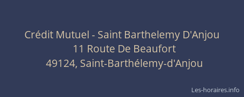 Crédit Mutuel - Saint Barthelemy D'Anjou