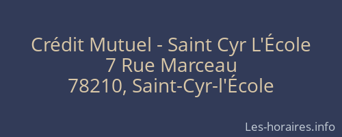 Crédit Mutuel - Saint Cyr L'École