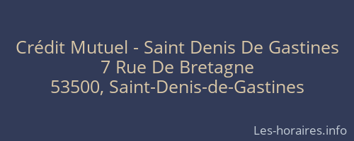 Crédit Mutuel - Saint Denis De Gastines