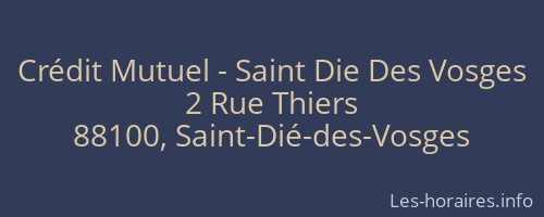 Crédit Mutuel - Saint Die Des Vosges