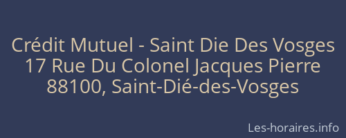 Crédit Mutuel - Saint Die Des Vosges