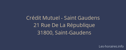 Crédit Mutuel - Saint Gaudens