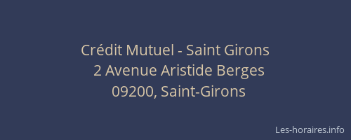Crédit Mutuel - Saint Girons