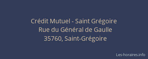Crédit Mutuel - Saint Grégoire