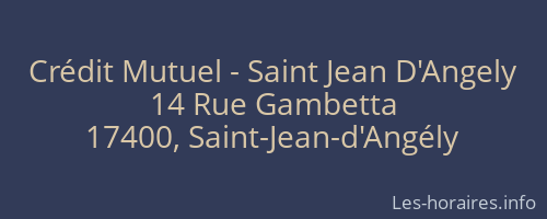 Crédit Mutuel - Saint Jean D'Angely
