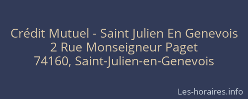 Crédit Mutuel - Saint Julien En Genevois