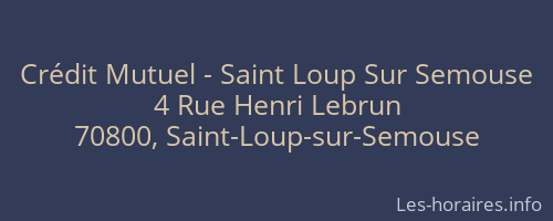 Crédit Mutuel - Saint Loup Sur Semouse