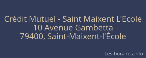 Crédit Mutuel - Saint Maixent L'Ecole