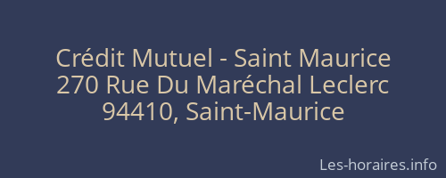 Crédit Mutuel - Saint Maurice