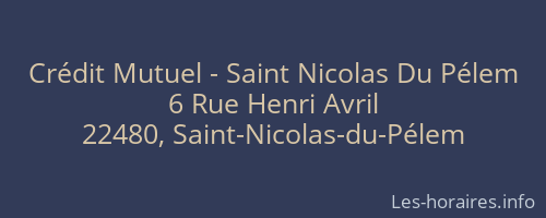 Crédit Mutuel - Saint Nicolas Du Pélem