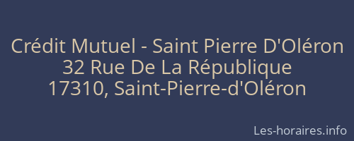 Crédit Mutuel - Saint Pierre D'Oléron