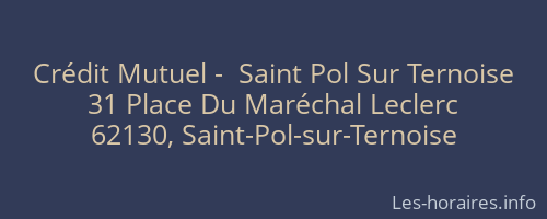 Crédit Mutuel -  Saint Pol Sur Ternoise