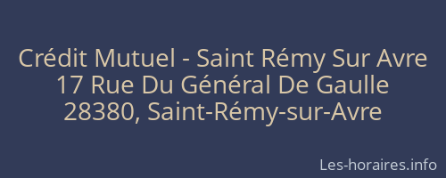 Crédit Mutuel - Saint Rémy Sur Avre