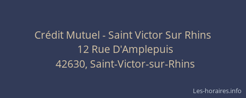 Crédit Mutuel - Saint Victor Sur Rhins
