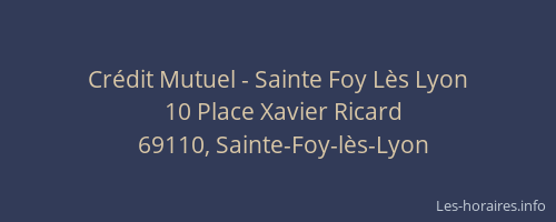 Crédit Mutuel - Sainte Foy Lès Lyon