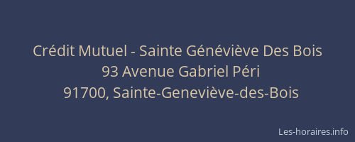 Crédit Mutuel - Sainte Généviève Des Bois