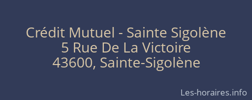 Crédit Mutuel - Sainte Sigolène